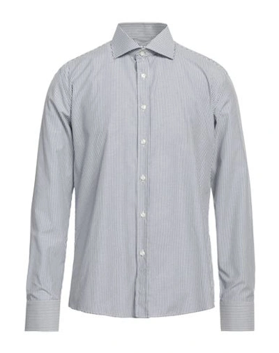 Shop Egon Von Furstenberg Man Shirt Navy Blue Size 15 Cotton