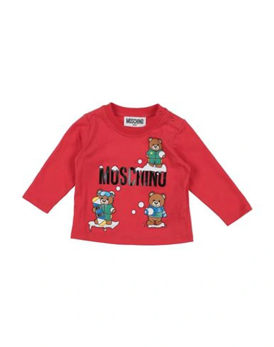 Shop Moschino Baby Newborn Boy T-shirt Red Size 3 Cotton, Elastane