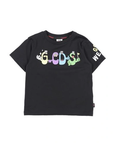 Shop Gcds Mini Toddler Boy T-shirt Black Size 6 Cotton, Elastane