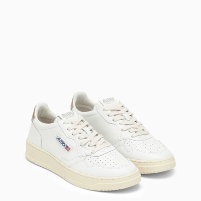 Shop Autry Medalist White/gold Leather Trainer
