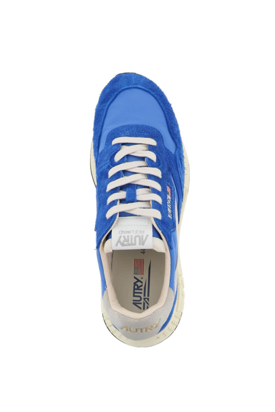 Shop Autry Reelwind Low Top Nylon And Suede Sneakers
