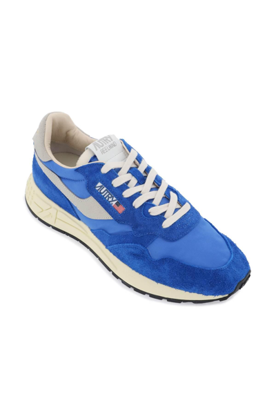 Shop Autry Reelwind Low Top Nylon And Suede Sneakers