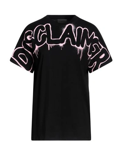 Shop Disclaimer Woman T-shirt Black Size S Cotton