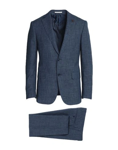 Shop Pal Zileri Man Suit Midnight Blue Size 40 Wool, Silk, Linen