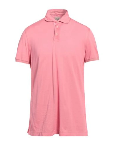 Shop Alessandro Gherardi Man Polo Shirt Pink Size L Cotton