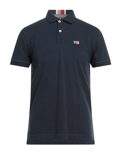 Shop Fred Mello Man Polo Shirt Navy Blue Size S Cotton