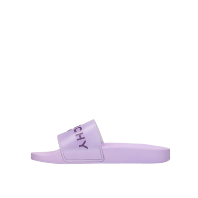Givenchy Purple Logo Flat Sandals | ModeSens