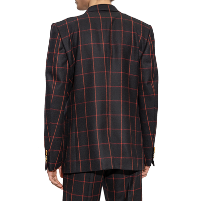 Gucci Men Double-breasted Check Blazer