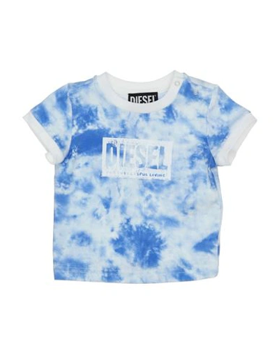 Diesel Newborn T-shirt Blue Size 3 Cotton, Elastane In Blue