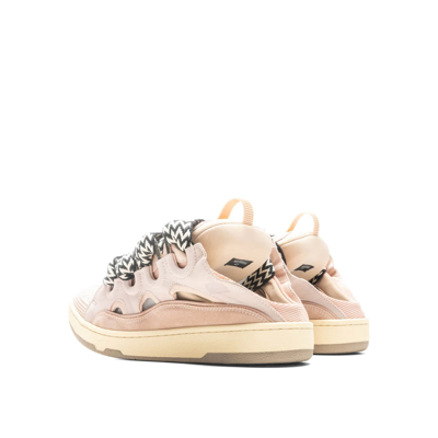 Shop Lanvin Curb Leather Sneakers