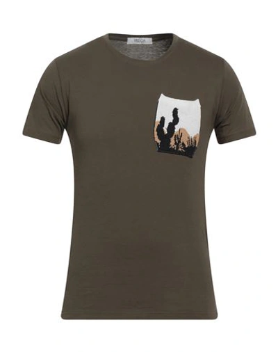 Shop Vandom Man T-shirt Military Green Size S Cotton