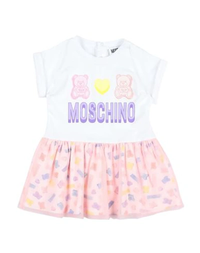 Shop Moschino Baby Newborn Girl Baby Dress White Size 3 Cotton, Elastane, Polyamide, Polyester