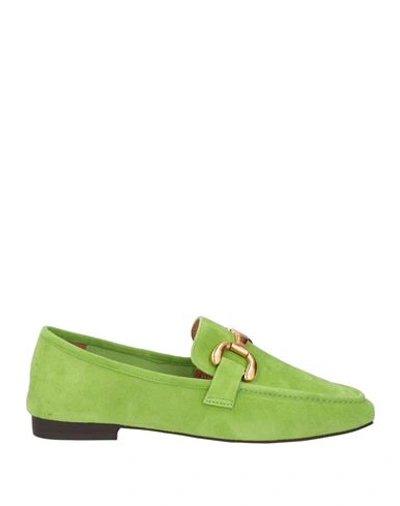 Bibi Lou Woman Loafers Green Size 11 Soft Leather In Green