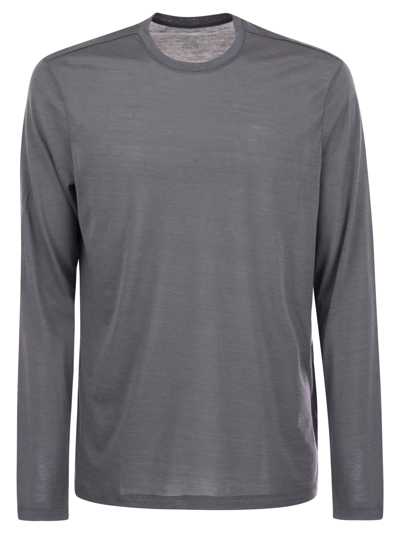 Shop Majestic Crew Neck T Shirt In Silk And Cotton