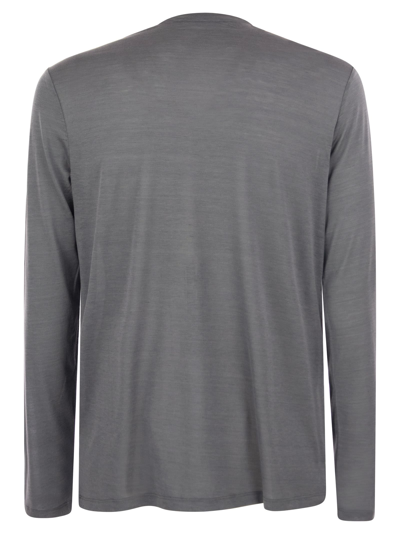 Shop Majestic Crew Neck T Shirt In Silk And Cotton