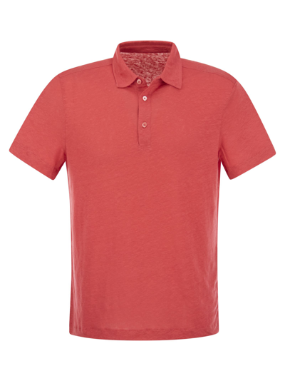 Shop Majestic Linen Polo Shirt With Buttons