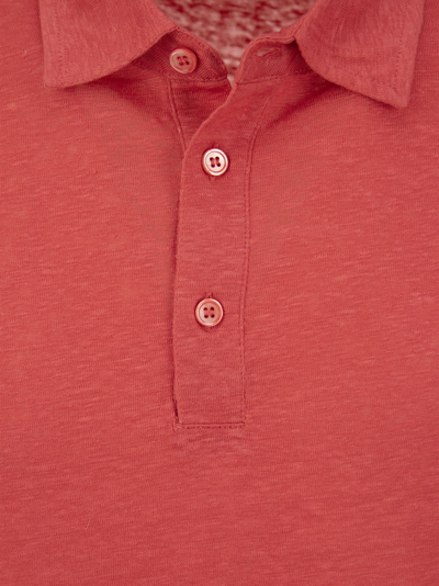 Shop Majestic Linen Polo Shirt With Buttons