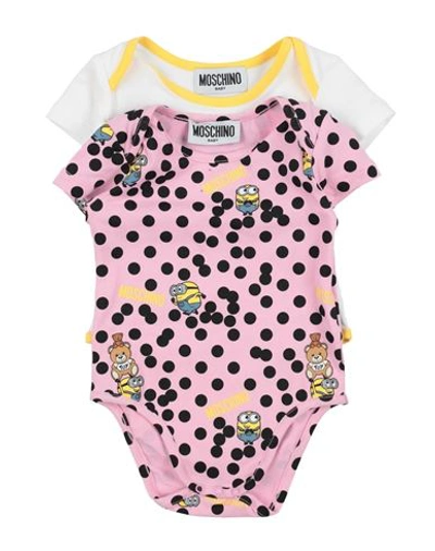 Shop Moschino Baby Newborn Girl Baby Accessories Set Pink Size 1 Cotton, Elastane