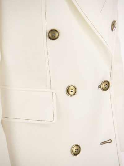 Shop Max Mara Verace Linen Double Breasted Jacket