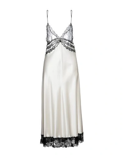 Shop Saint Laurent Woman Midi Dress Ivory Size 6 Silk, Acetate, Viscose In White