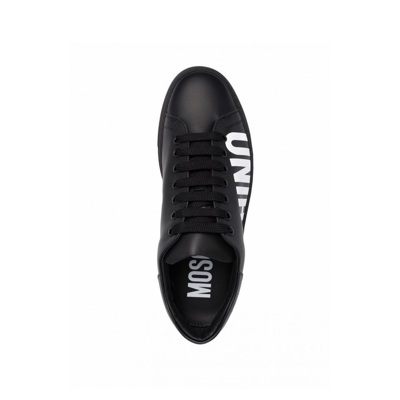 Shop Moschino Couture Couture Logo Leather Sneakers