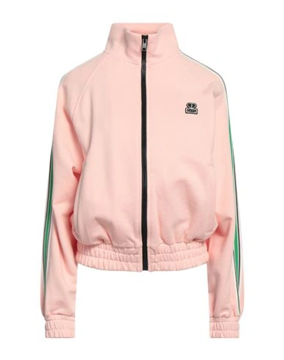 Shop Msgm Woman Sweatshirt Light Pink Size S Cotton, Polyamide