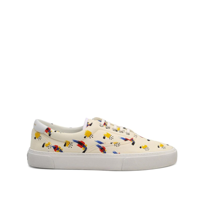 Shop Saint Laurent Printed Canvas Sneakers