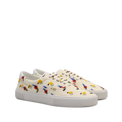 Shop Saint Laurent Printed Canvas Sneakers