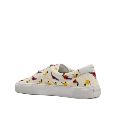 Shop Saint Laurent Printed Canvas Sneakers