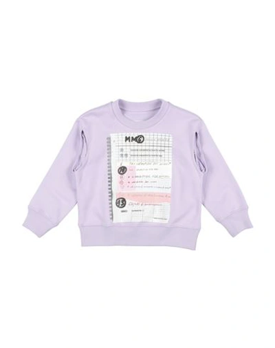 Shop Mm6 Maison Margiela Toddler Sweatshirt Lilac Size 6 Cotton, Elastane In Purple