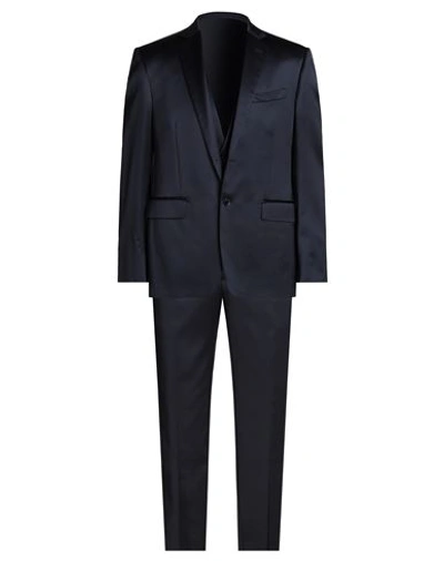 Shop Gai Mattiolo Man Suit Midnight Blue Size 42 Viscose, Virgin Wool