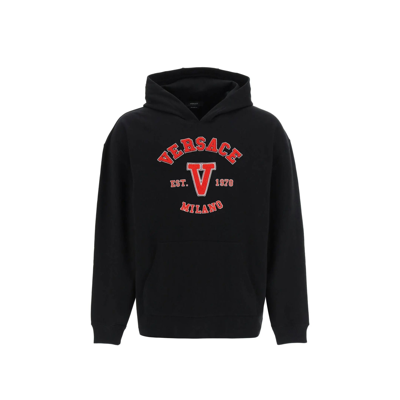 Shop Versace Varsity Hooded Sweatshirt