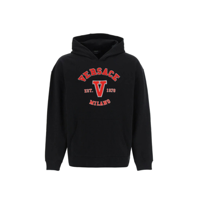 Versace Hooded Cotton Logo Sweatshirt