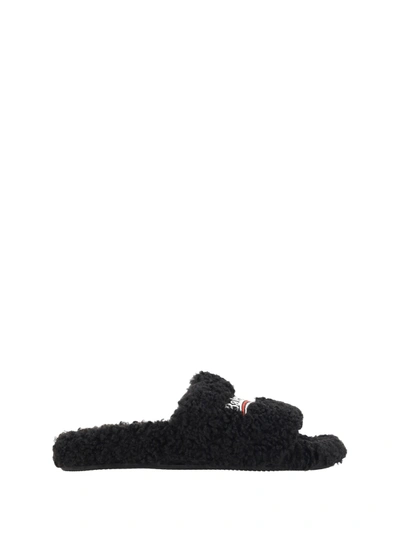 Shop Balenciaga Furry Slide Shoes