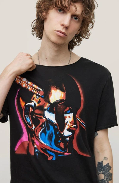 John Varvatos Judas Priest Raw Edge Cotton Graphic Tee In Black