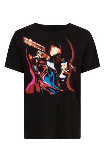 John Varvatos Judas Priest Raw Edge Cotton Graphic Tee In Black
