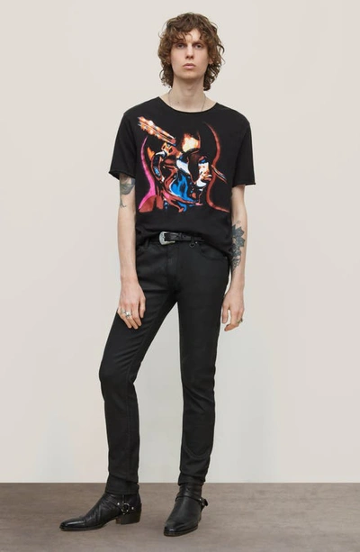John Varvatos Judas Priest Raw Edge Cotton Graphic Tee In Black