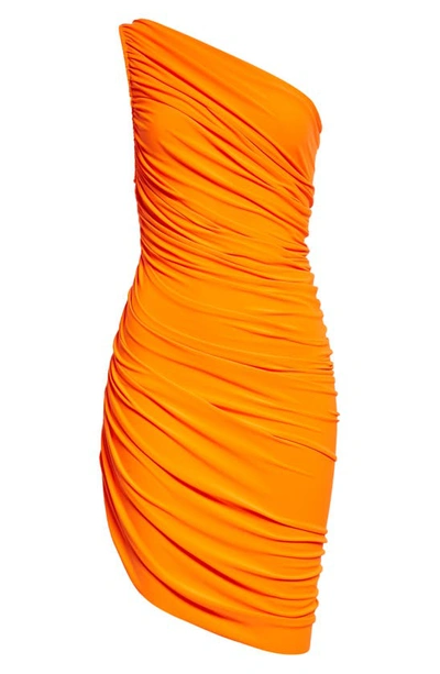 Norma Kamali Diana One-shoulder Ruched Gown In Sos