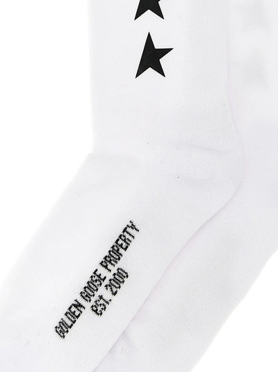 Shop Golden Goose Logo Print Socks White/black