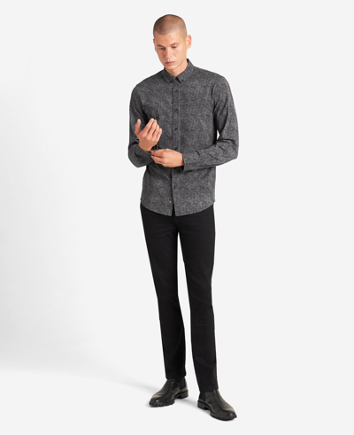 Kenneth Cole Stretch Print Button-down Shirt In Black