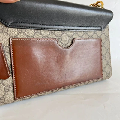 Pre-owned Gucci Black/brown Gg Supreme Coated Canvas Padlock Shoulder Bag