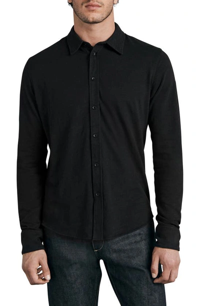 Shop Rag & Bone Fit 2 Tomlin Slim Fit Solid Cotton Button-up Shirt In Black