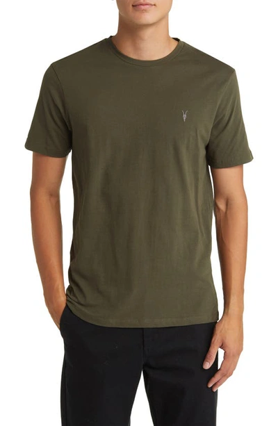 Shop Allsaints Brace Tonic Slim Fit Cotton T-shirt In Amazon Green