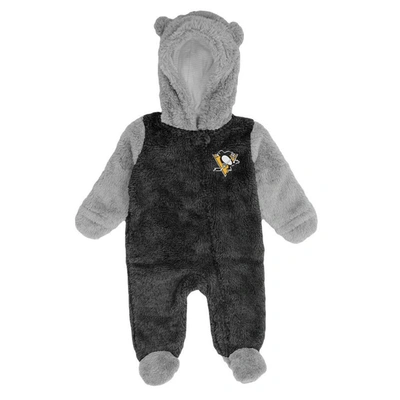 Shop Outerstuff Newborn & Infant Black Pittsburgh Penguins Game Nap Teddy Fleece Bunting Full-zip Sleeper