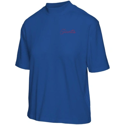 Shop Junk Food Royal New York Giants Half-sleeve Mock Neck T-shirt
