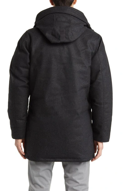 Canada Goose Langford Windproof 625-fill Power Wool Blend Parka In Carbon Melange