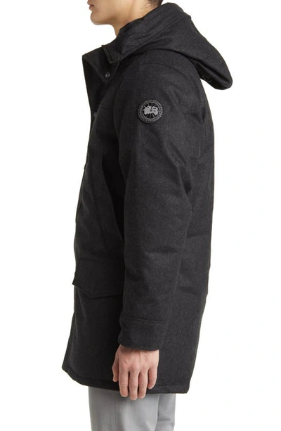 Canada Goose Langford Windproof 625-fill Power Wool Blend Parka In Carbon Melange