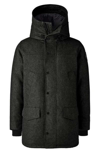 Canada Goose Langford Windproof 625-fill Power Wool Blend Parka In Carbon Melange