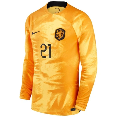 Shop Nike Frenkie De Jong Orange Netherlands National Team 2022/23 Home Breathe Stadium Replica Player Lo