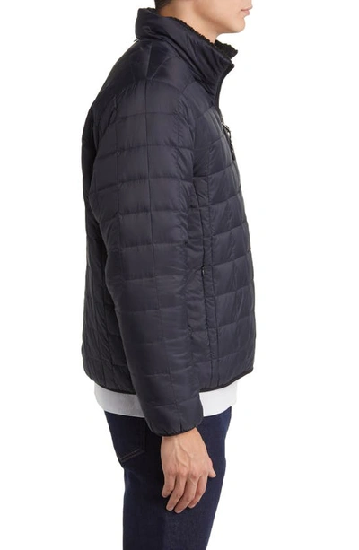 Taion Reversible Fleece Down Jacket In Black/black